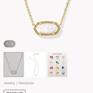 Kendra Scott Gold and White Iridescent Elle Necklace